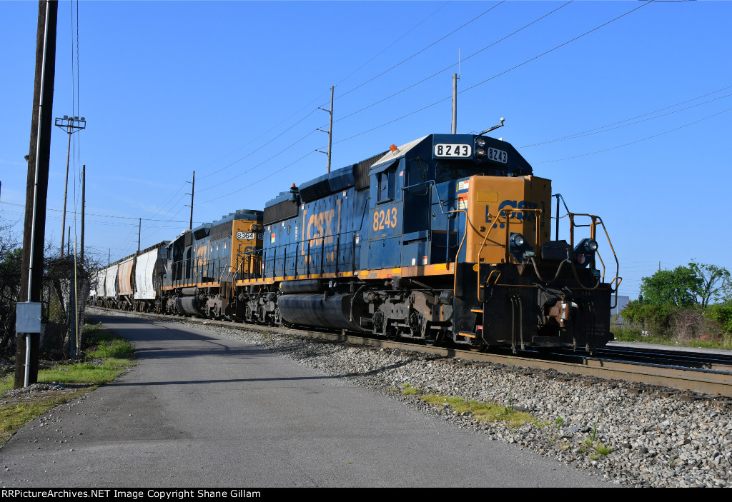 CSX 8243 Leads a yard job.